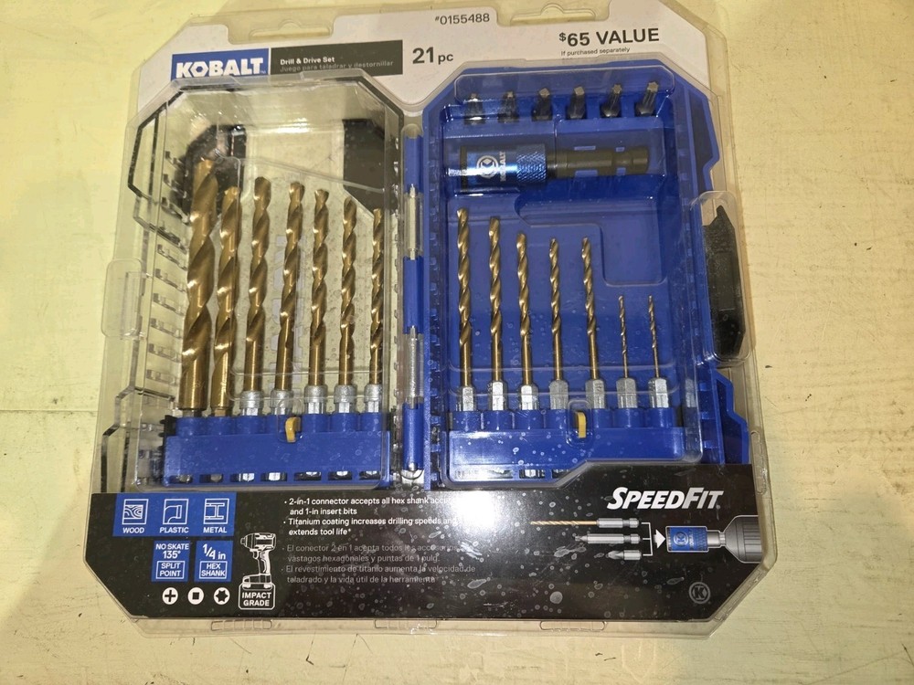 Kobalt 21pc SpeedFit Drill and Drive Set - Titanium Bits