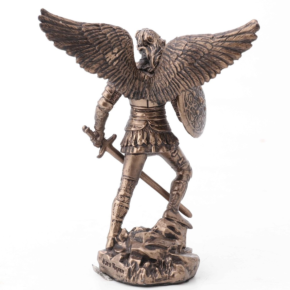 Bronze Michael Archangel Figurine Expertly Cast Resin Statue with Felt Bottom