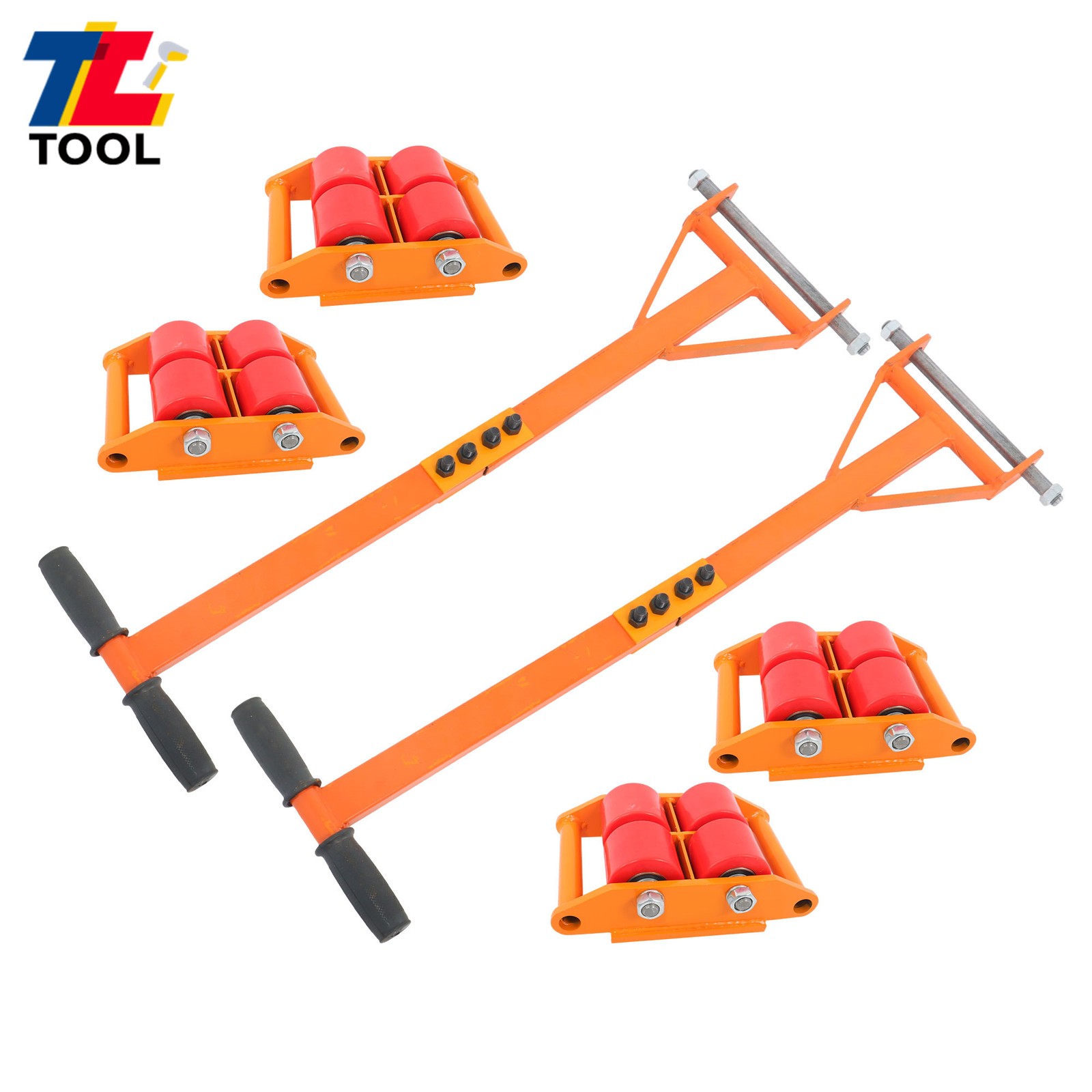 4 Pcs 360° Rotation Heavy Duty Machinery Skates Dolly 6T/13200Lbs With Handle