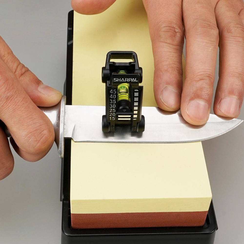 SHARPAL HOLDBUBBLE & ANGLE PYRAMID Whetstone Knife Blade Sharpener Angle Guide