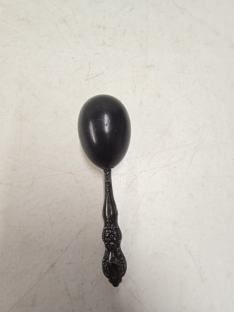 Antique Victorian Sterling Silver Handle Sewing Sock Darning Egg