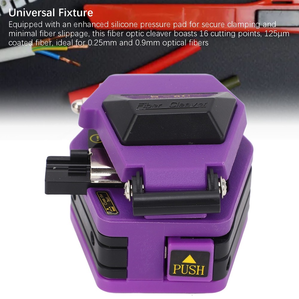 Fiber Optic Cleaver High Accuracy Optical Cable Cutter Tool Purple