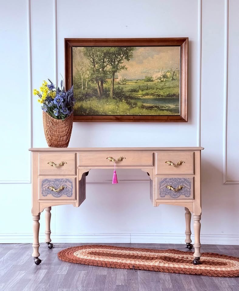 Vintage Solid Maple Desk | Vanity | Entryway Console | Home Office Desk
