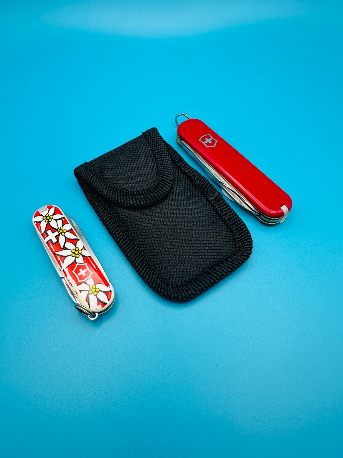 Sheath Knife Pouch Holder 2–5" Nylon or Leather Belt Case for Swiss Army Knives