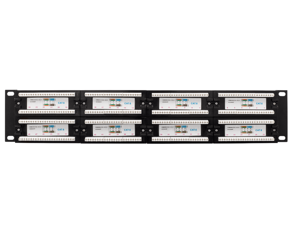Network Patch Panel 48 Port 2U Ethernet Rack 110 Type Panel