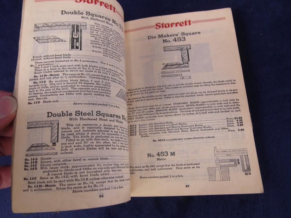 Vintage 1938 Starrett Precision Tools Catalog No. 26