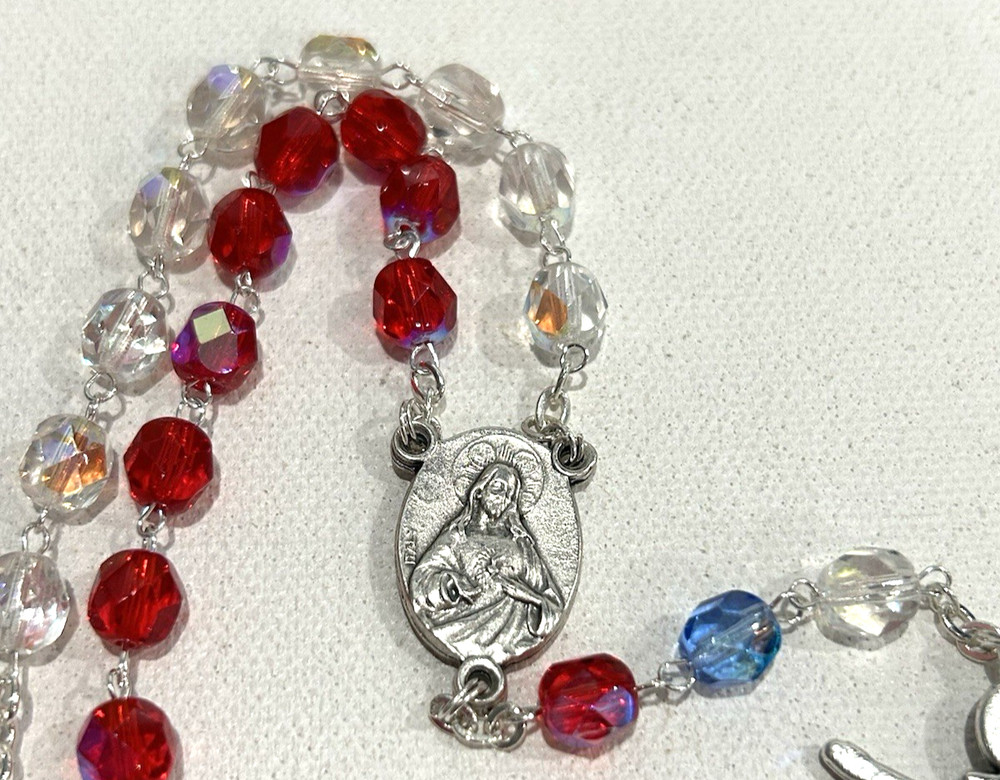 Holy Trinity Chaplet, 11", w/ Laminated Prayer Card, Instructions, Made in Italy