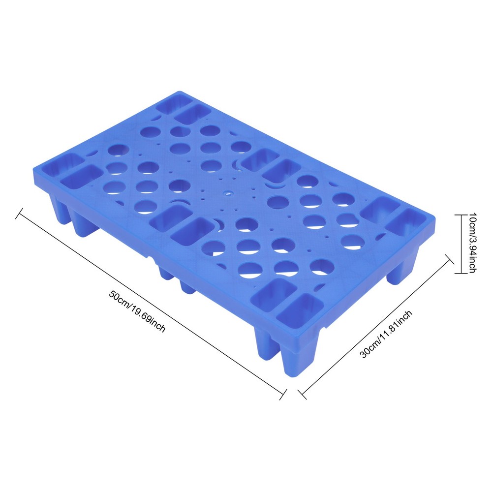 6-Pack Plastic Pallets 20x12x4in, 330lb Capacity Moisture Proof Stackable Pads