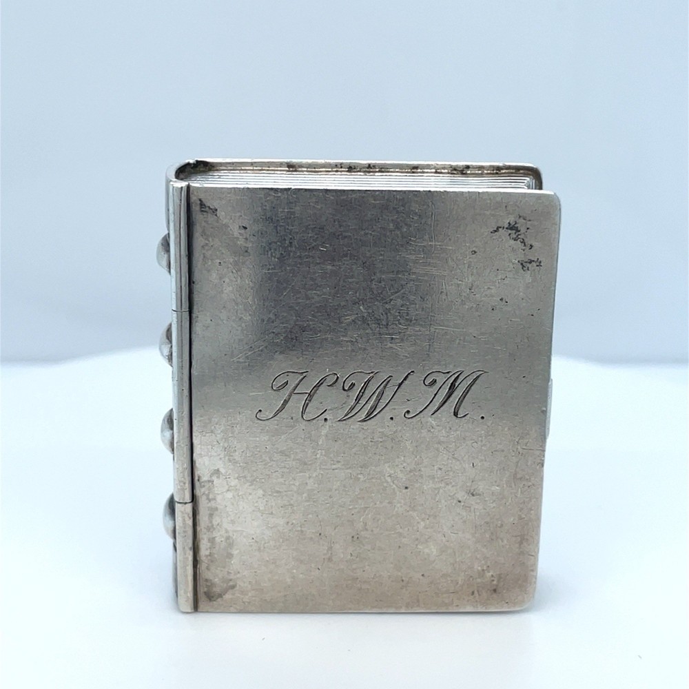 Tiffany & Co. Hinged Book Sterling Silver Pill Box