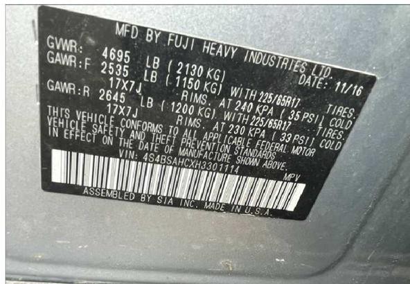 Used A/C Selector Switch fits: 2017 Subaru Legacy automatic temperature control