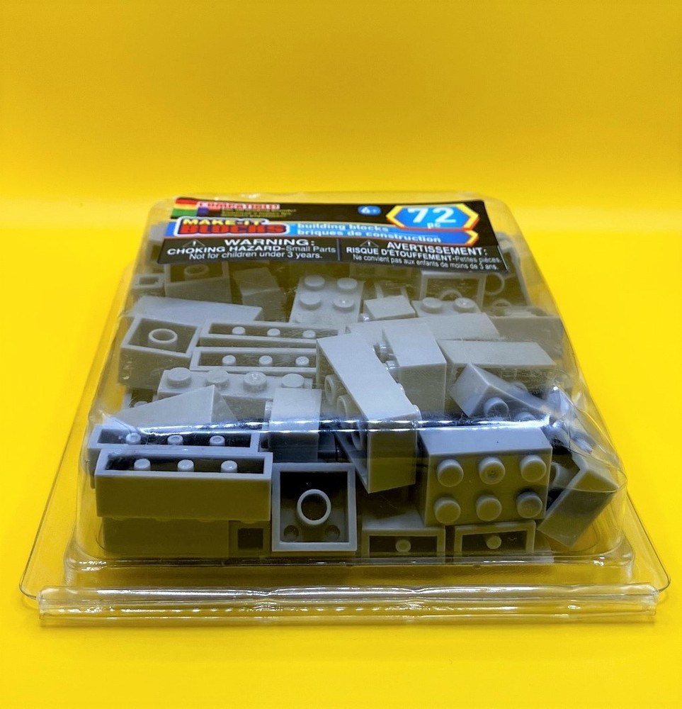 Make It Blocks 72pc x2 Lot Building Bricks Gray Brown Compatible Style