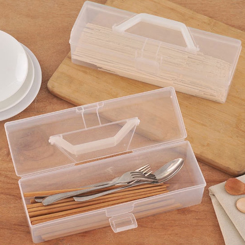 Clear Plastic Storage Boxes with Lock Lids Stackable Box Home Office Kitchen