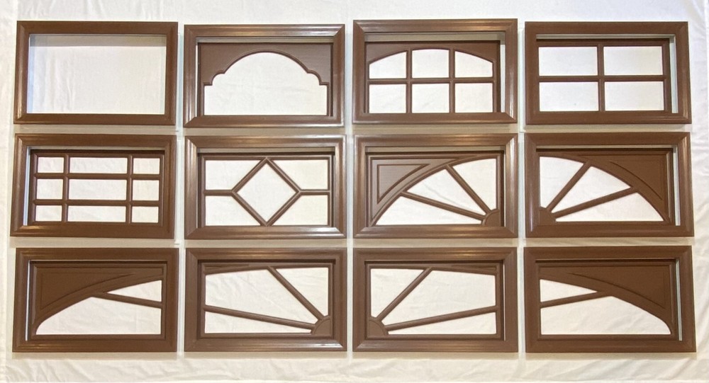 Walnut Amarr Garage Door Window Kit Short Panel Frame Insert Grill Glass Options