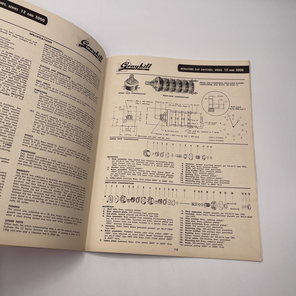 1959 Grayhill Inc Catalog Electronic Components Engineering Catalog G-300