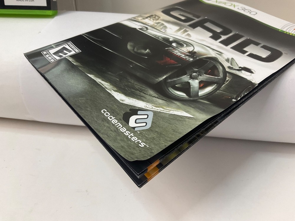 *Manual Insert & Case Only* Grid Racing Microsoft XBOX 360 *Replacement OEM