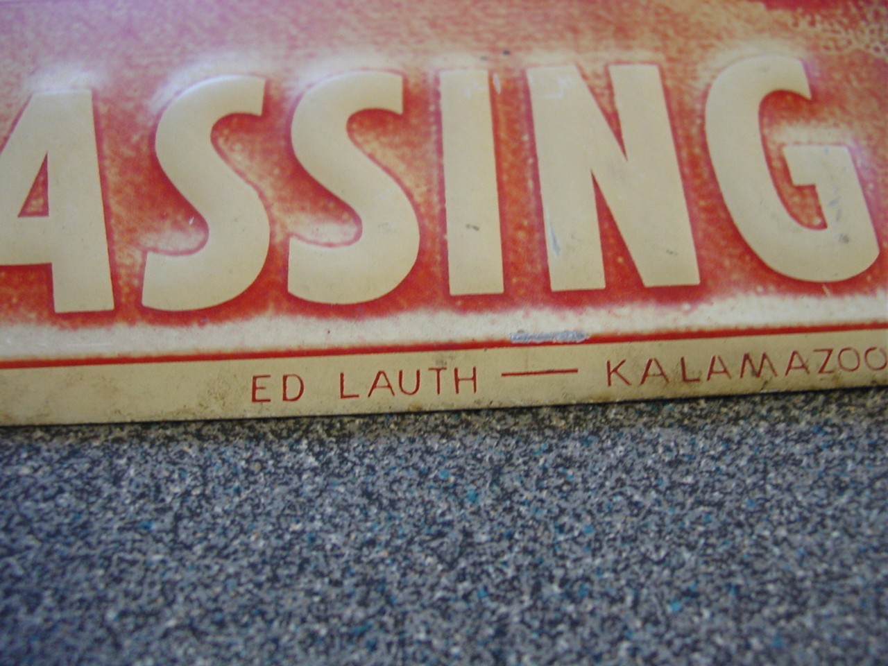 Rare Metal Michigan MI Shooting Preserve No Trespassing Sign Ed Lauth Kalamazoo