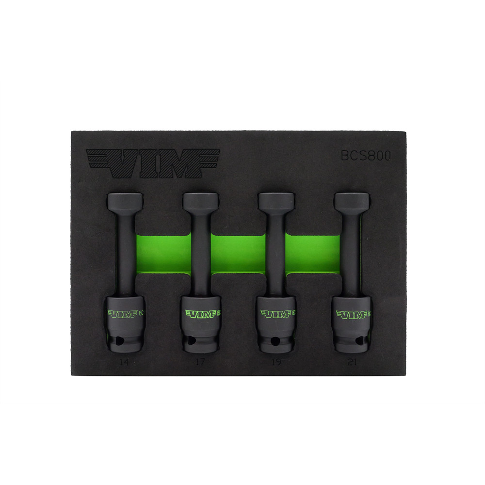 VIM Tools 4 PC. 1/2'' DR. IMPACT BALL UJ CLOSE-QUARTER SOCKET SET BCS800