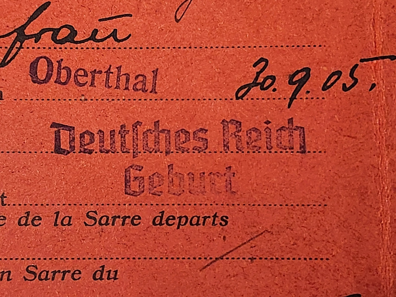 WW2 Germany. Personal-Ausweis Saar 1934.