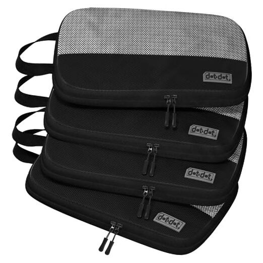 4pc Medium Compression Packing Cubes for Travel  4pc Black - Medium Compression
