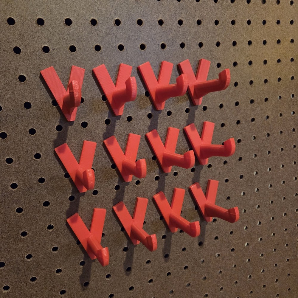 Peg Board Hooks Red V Hook x12 NUPEG