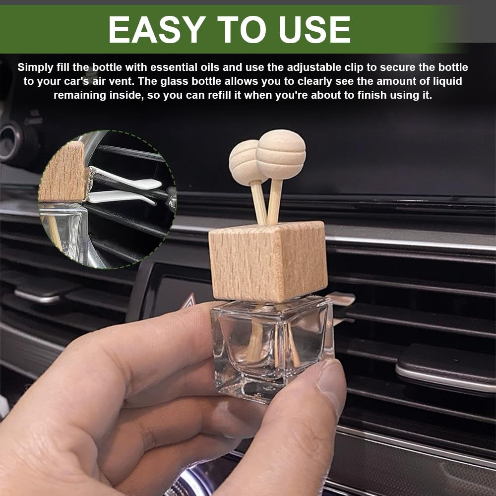 Rebvugr 2PCS Car Diffuser Air Freshener Bottle, Diffusers for Transparent