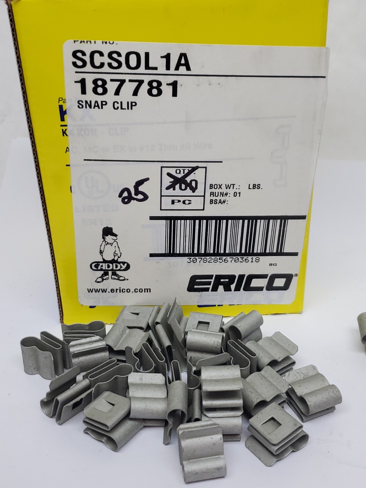 25pcs CADDY ERICO SCSOL1A Solar Panel 2-Cable/Wire Managment Clips Snap Retainer