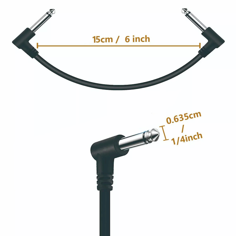 Pack of 8 Guitar Patch Cable 1/4" Patch Cables For Effect Pedal