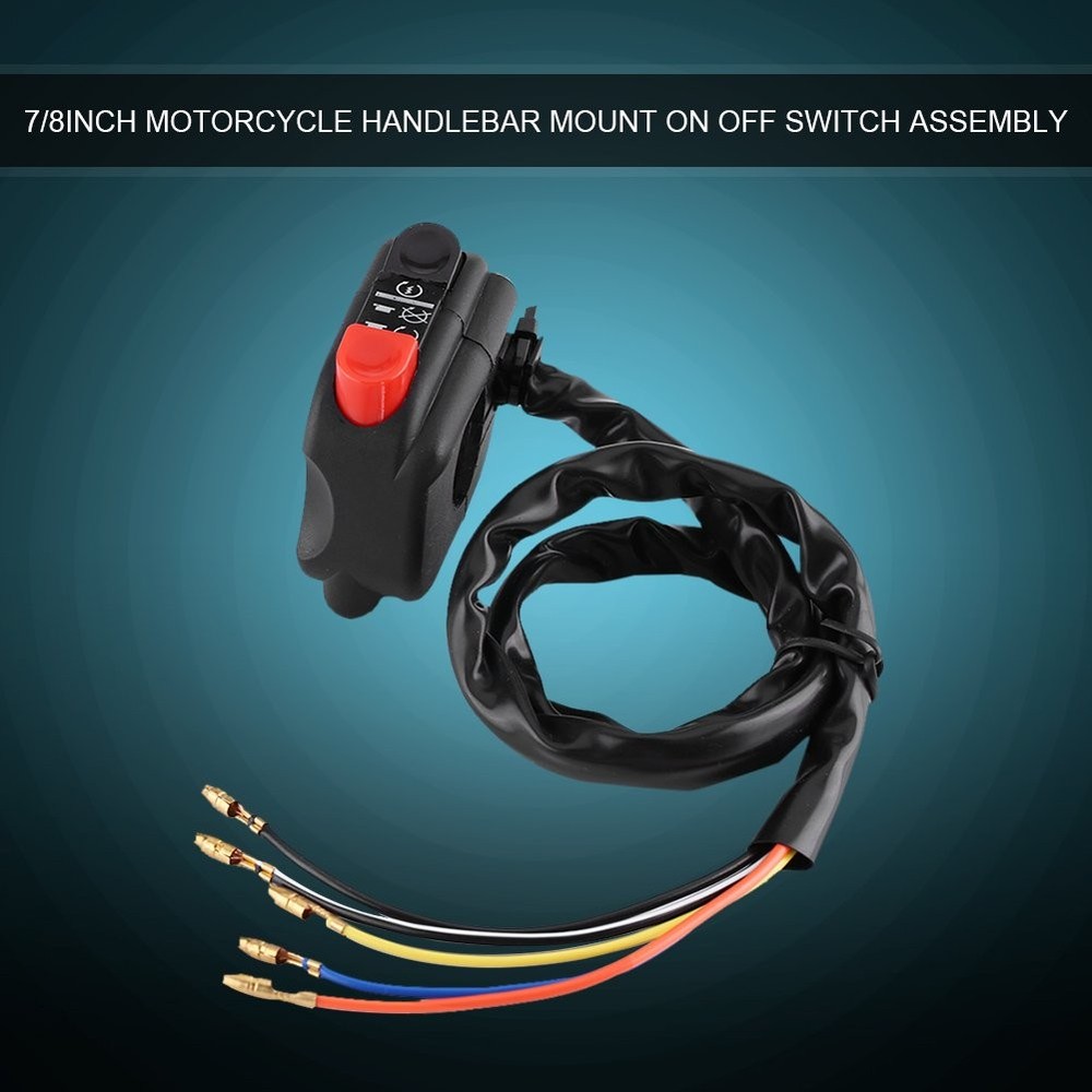 7/8'' Universal Motorcycle Engine Stop Start Kill Switch,Motorbike Waterproof On