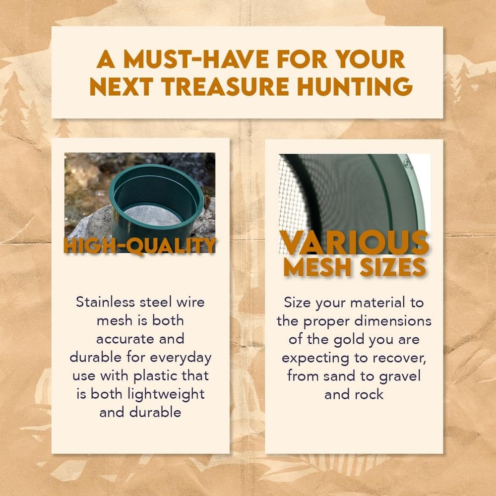 SE 5.5 Inch Mini Stackable Classifier Gold Prospecting Pan - 20 GP4-20, Green