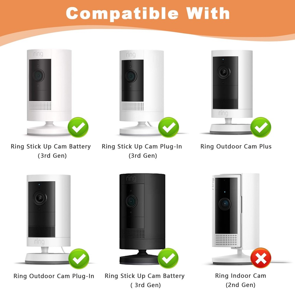 2Pack Camera Wall Mount,Compatible with Outdoor Ring Mount 2P, Black