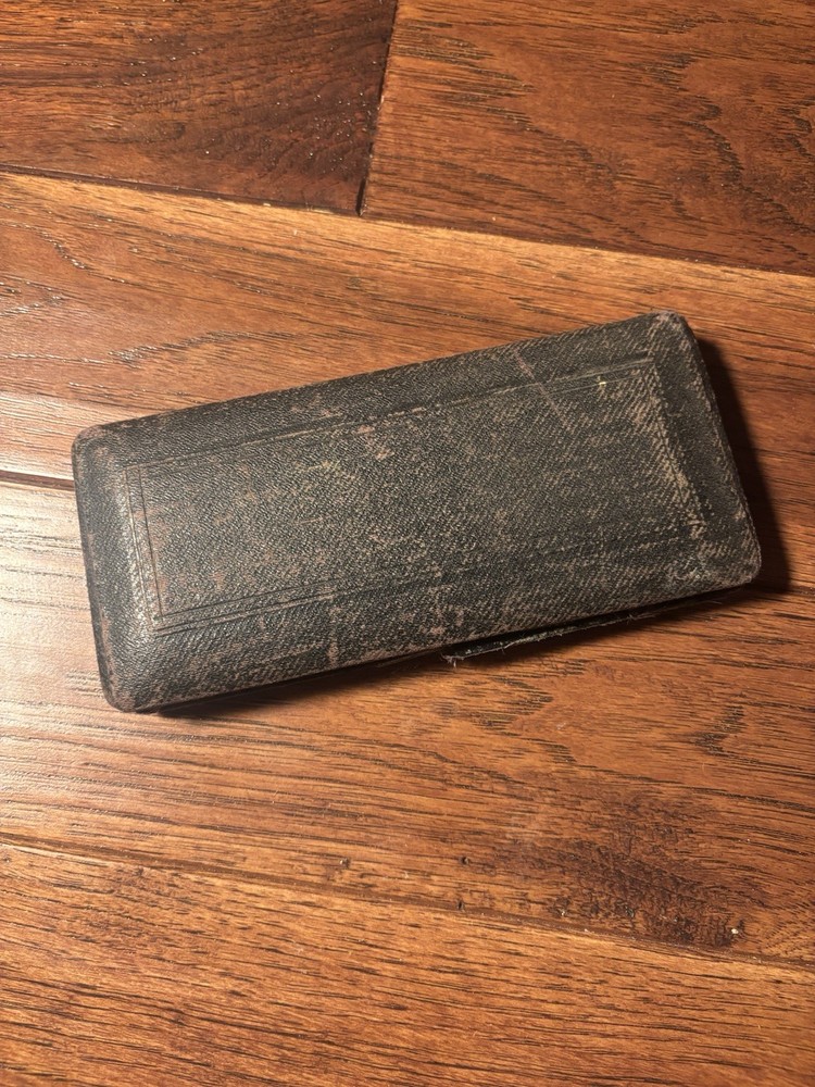 Antique Distressed Drafting Compass Set with Case Missing Some Tools