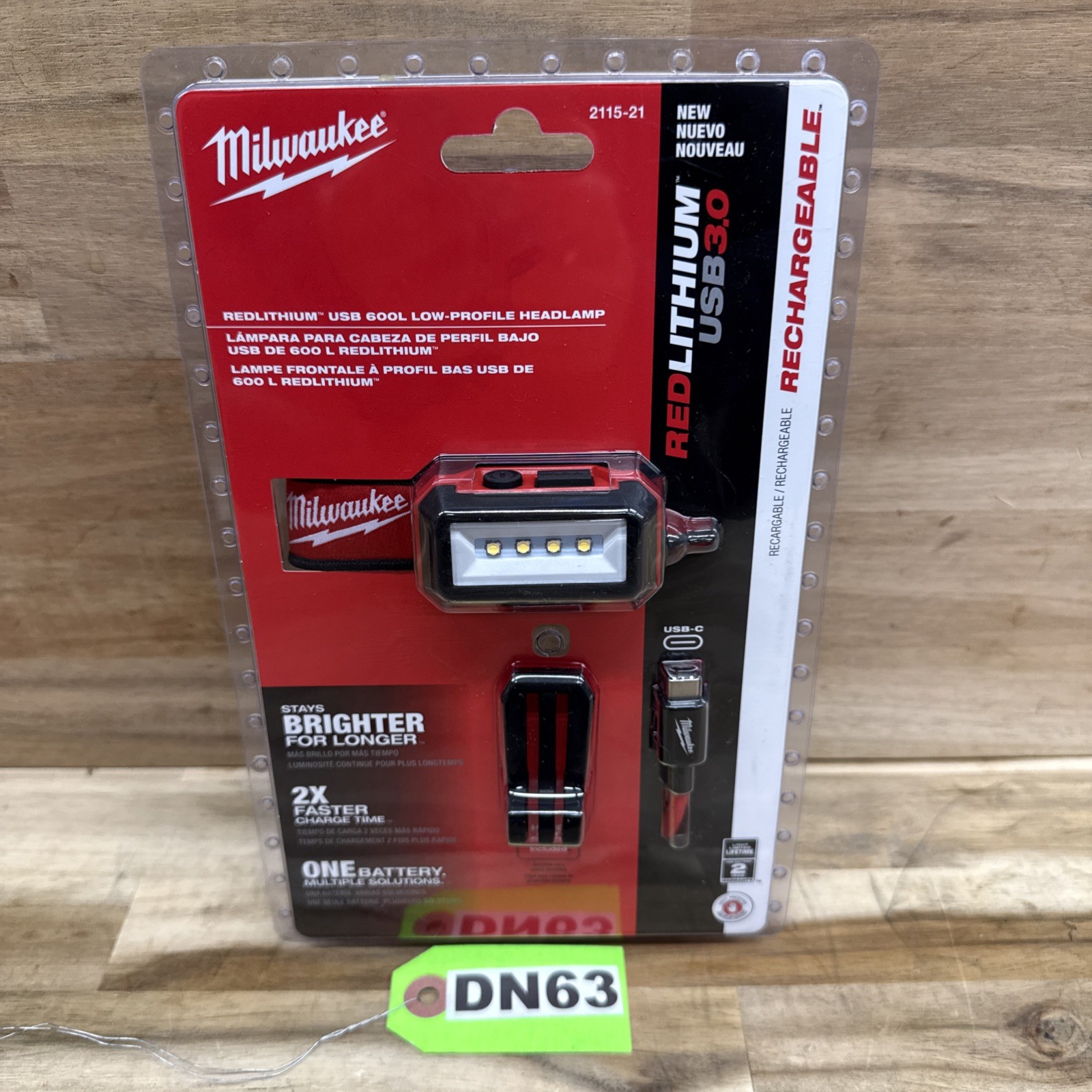 Milwaukee 2115-21 LED Rechargeable Contractor Headlamp 600 Lumens - DN63