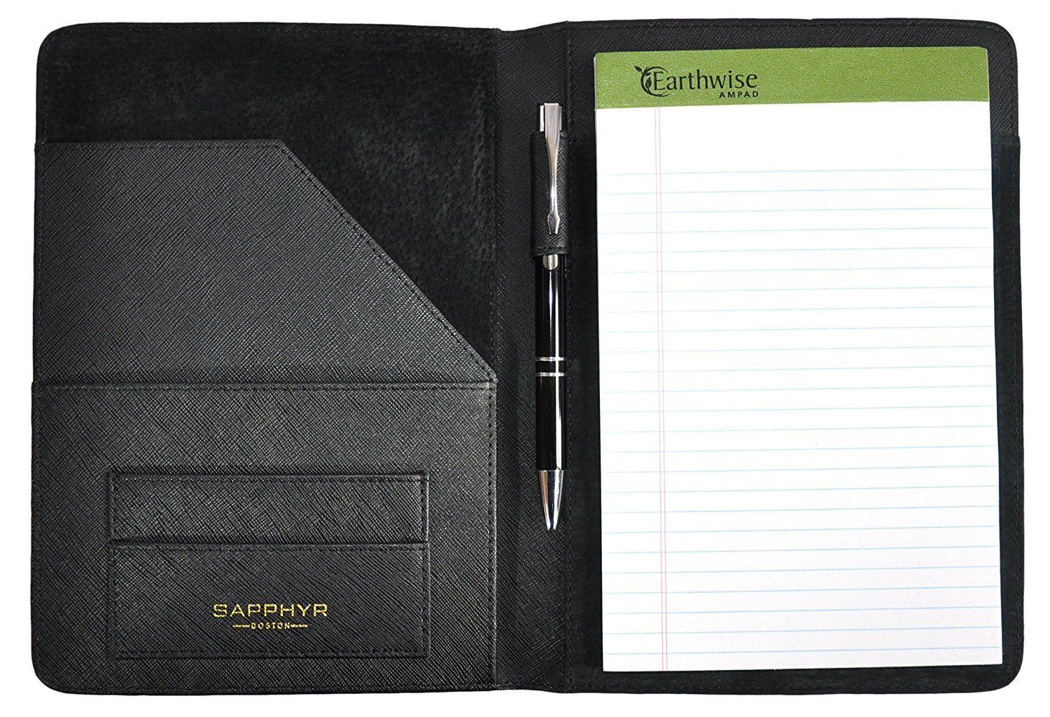 Saffiano Leather Padfolio by Sapphyr | Luxury Business Portfolio Organizer