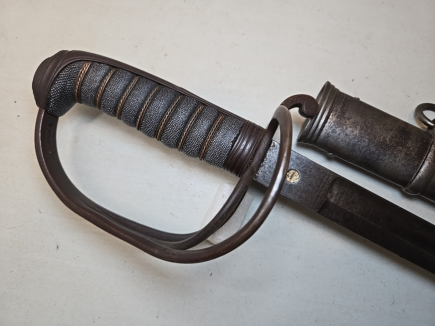 Pre-WWI British Pattern 1827 Volunteer Rifle Officers Sword w/Scabbard - Etched