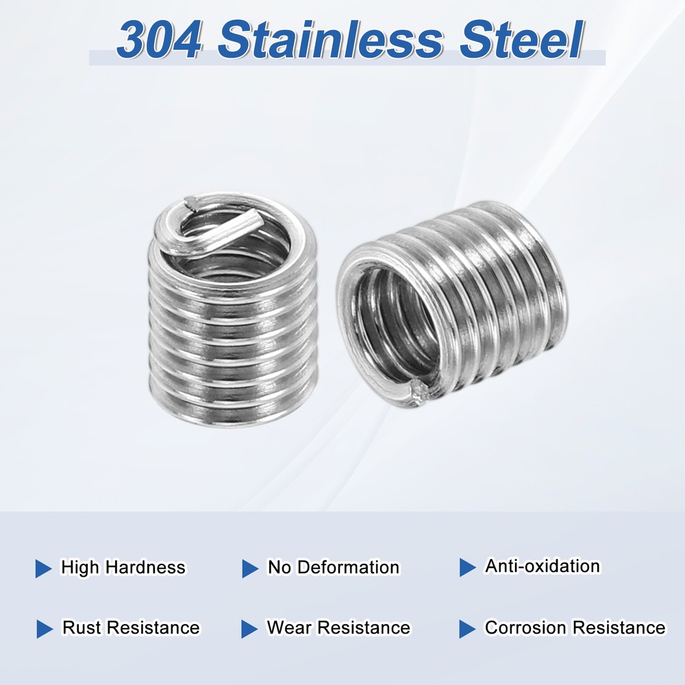 20pcs Wire Thread Inserts 10#-24 UNC 2D 9.6mm Helical Threaded Sleeve