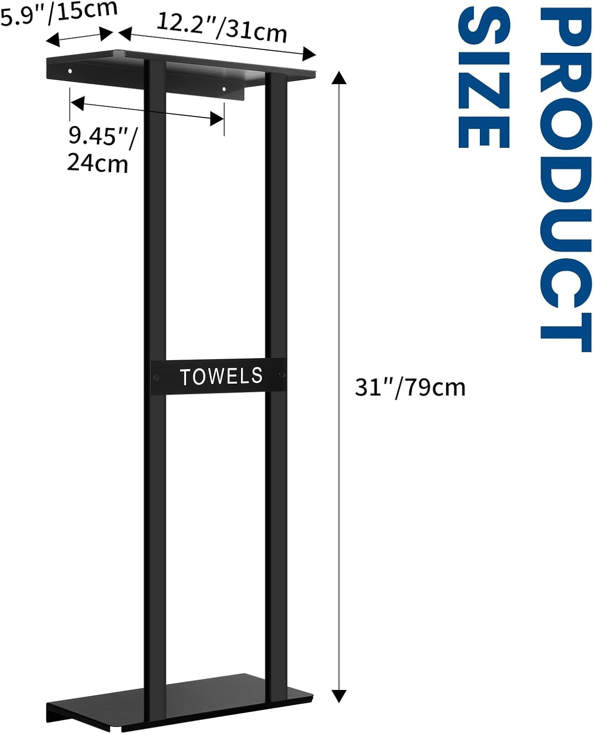 Bathroom Towel Storage Rack, Wall Mounted Bathroom Towel Rack, 30 inch Heavy Dut