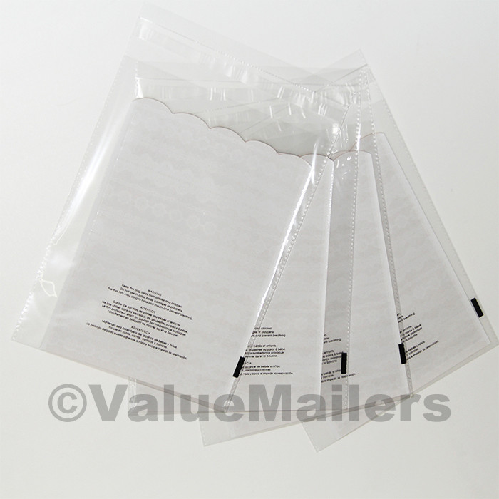 Clear Bags Resealable Suffocation Warning Poly OPP Cello Merchandise Bag 1.5 Mil