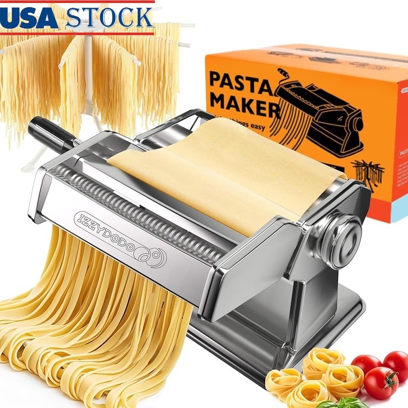 Pasta Maker Machine Adjustable Thickness 9 Settings Manual Pasta Cutting Kit New