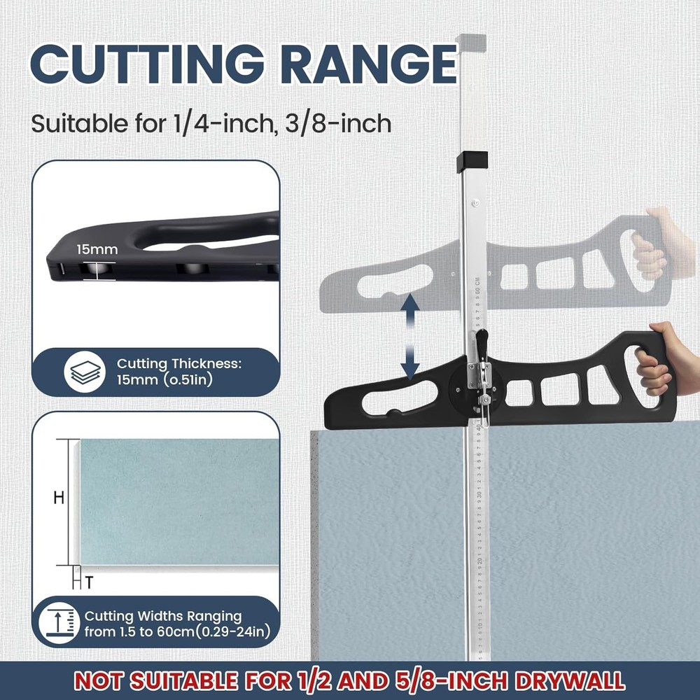 Versatile Hand-Powered Drywall Cutter for Precise Cuts - 3/8 & 1/4" Compatible