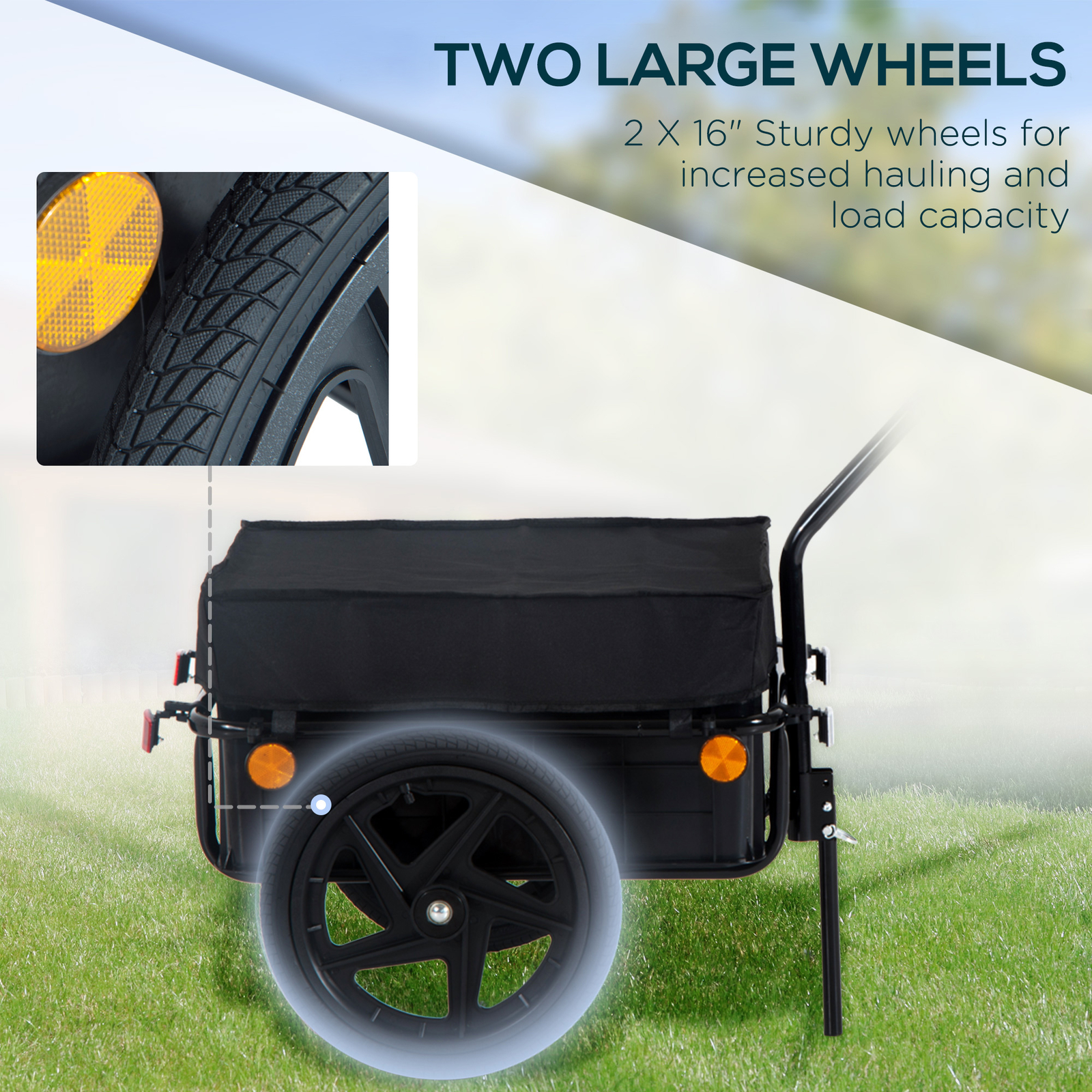 Bicycle Bike Cargo Trailer Steel Carrier Storage Cart Wheel Runner For Shopping
