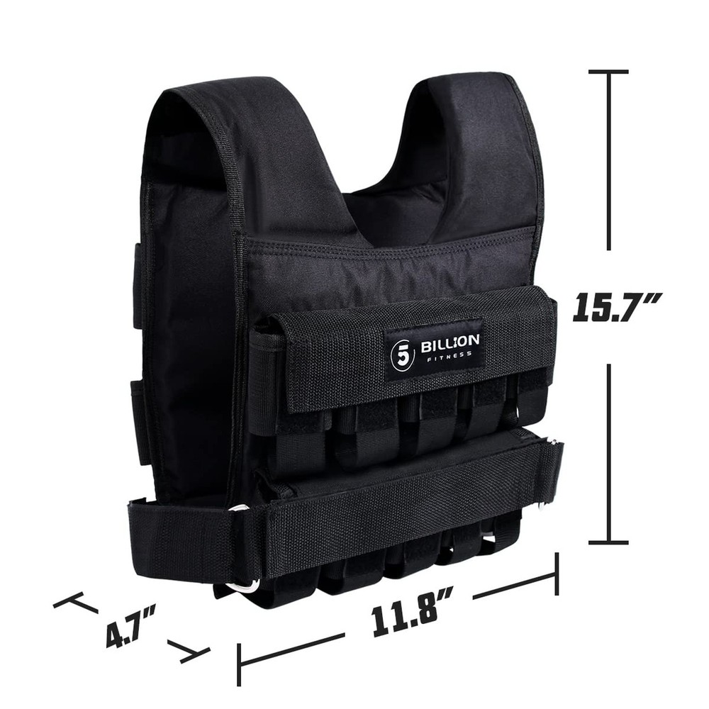 Adjustable Weighted Vest 0-44lbs,5BILLION Weight Vest with Solid Bar Weights,...