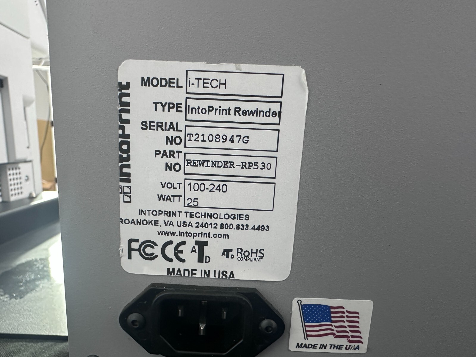 IntoPrint RP530W Digital Label Printer System w/Finisher & Rewinder