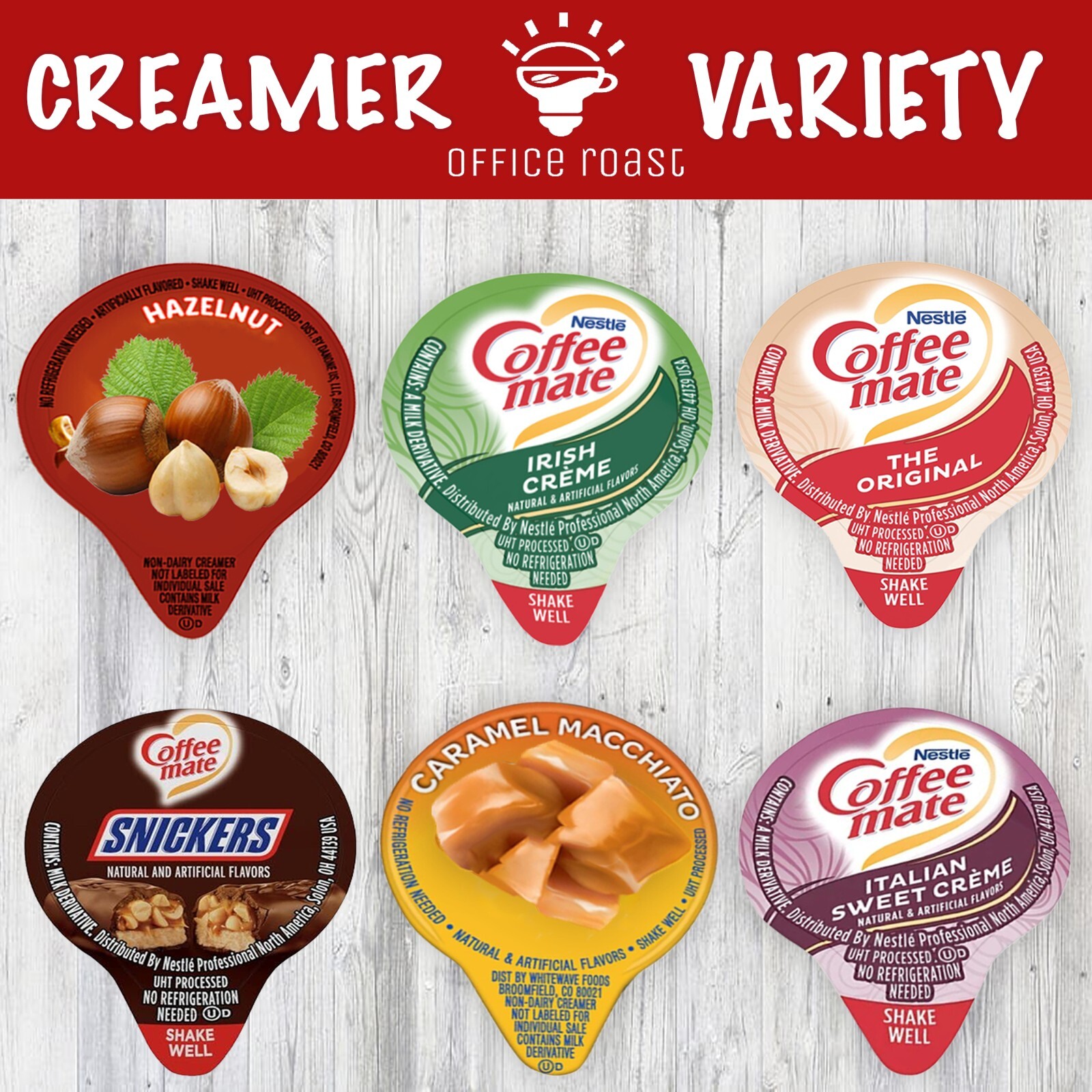 30 Coffee Creamer Singles Pack 6 Flavored Variety Bundle Coffee Mate