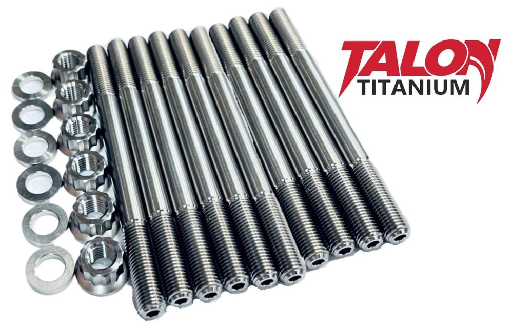 Get 2015+ YZFR1 Ti Cylinder Head Studs TITANIUM Head Stud Bolt 12 Pt Nut Kit Set