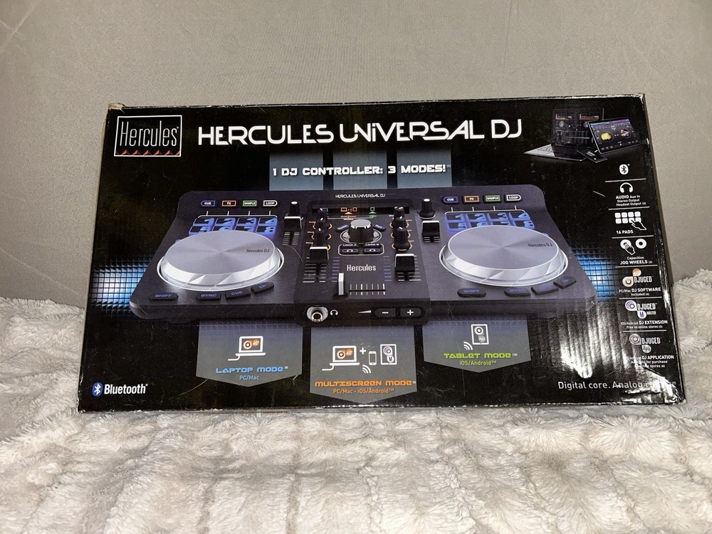 Hercules Universal DJ Controller Bluetooth Mixer 2 Decks 16 Pads Black