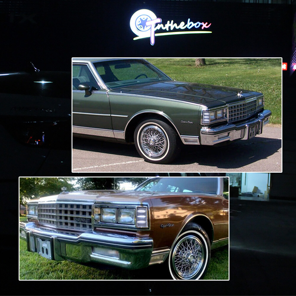 Clear Lens White LED Side Marker Corner Light For 1981-1985 Chevy Impala Caprice