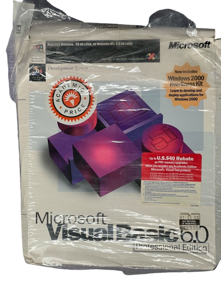 Microsoft Visual Basic 6.0 Professional Edition Windows 95, NT 4.0 or Later