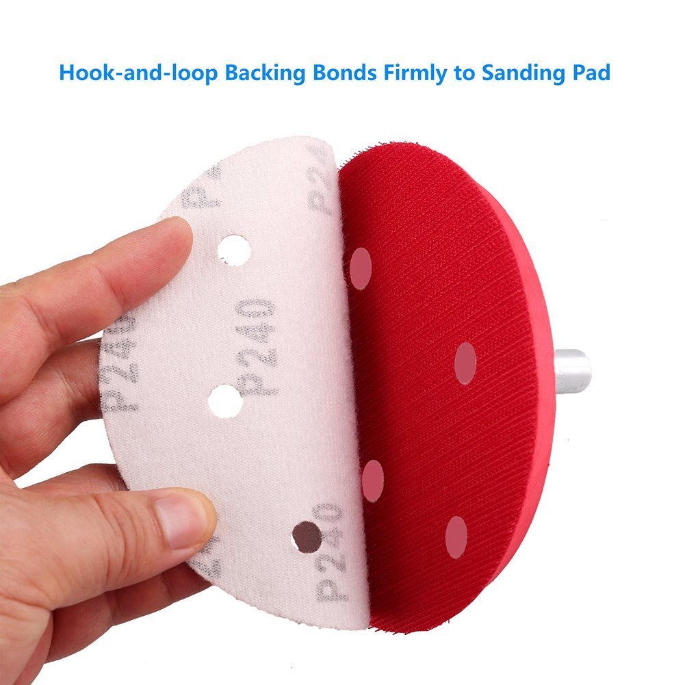 110Pcs 5in 8 Hole Sanding Discs Orbital Sandpaper Hook and Loop Assortment Grit