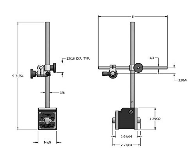 Starrett 657AA Magnetic Base Indicator Holder Set