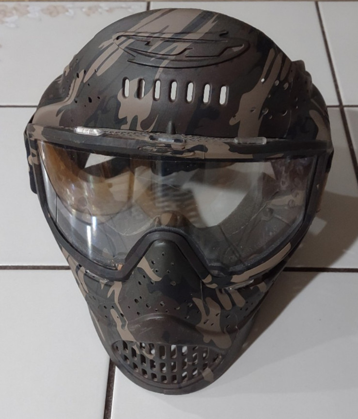 JT CAMOUFLAGE PAINTBALL MASK FULL FACE AND EAR COVERAGE ADJUSTABLE STRAP
